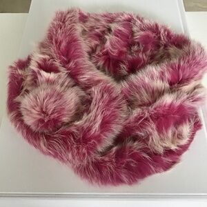 Platania pink/white fur collar